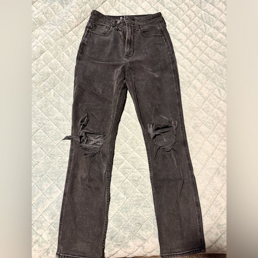 Women's Distressed Black Jeans
